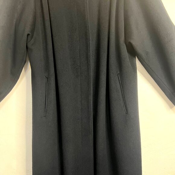VTG Ashley Scott L Black Heavy Wool Long Coat  Button Closure Pockets Y2K USA - Picture 14 of 16